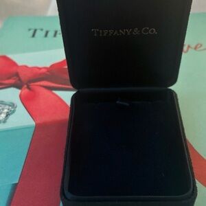 Tiffany & Co. Black Velvet Ring Box with Tiffany Blue Accents